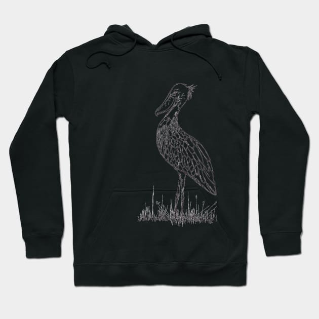 Shoebill (left side) Hoodie by becksbespokebrooklyn